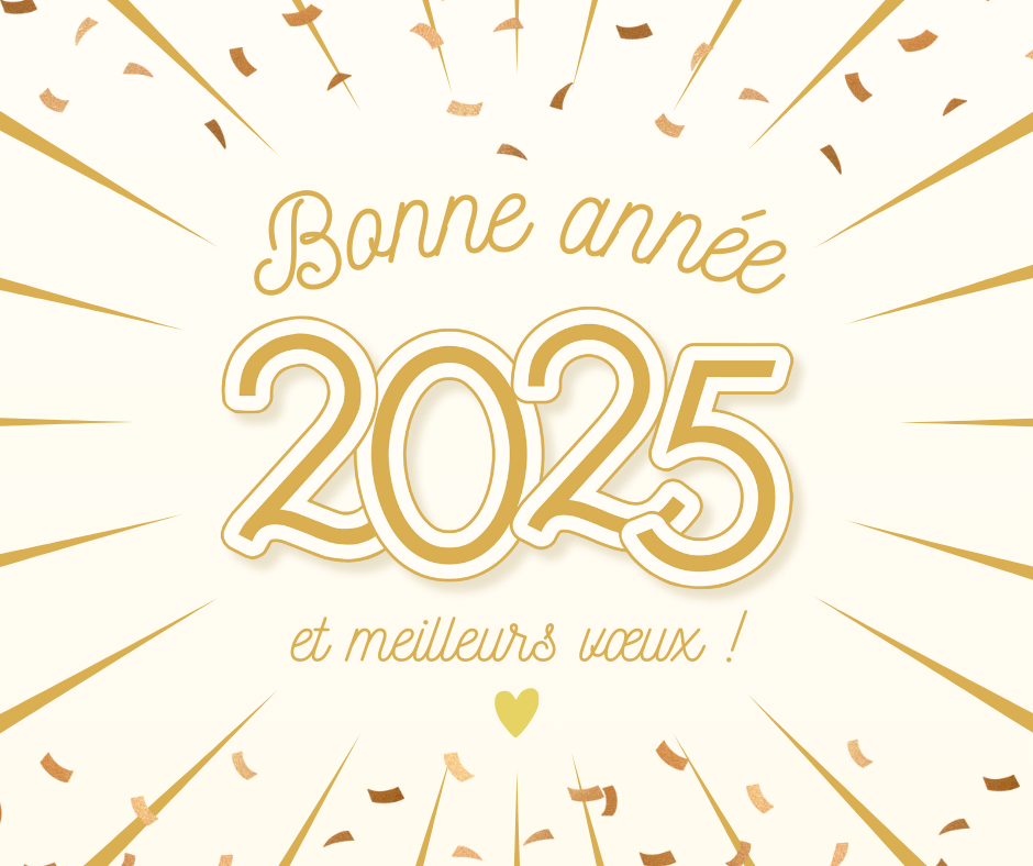 Publication facebook bonne anne e voeux 2025 festif moderne lumineux dore 